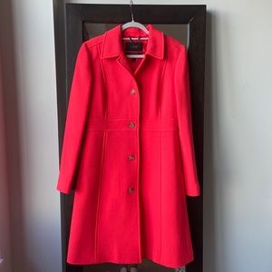 Bright Orange J. Crew thinsulate fitted wool coat. Barely worn.